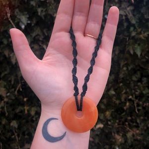 Peach Aventurine Macrame Necklace